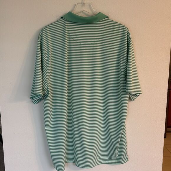 UNTUCKit Polo Shirt Green White Stripe Short Sleeve Stretch Fabric Size XXL - Picture 7 of 9